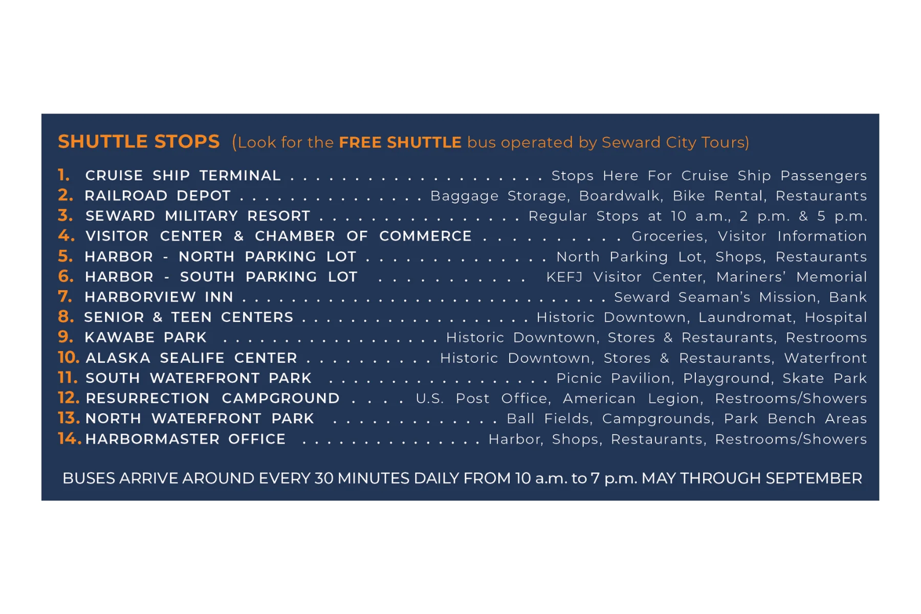 shuttle stops